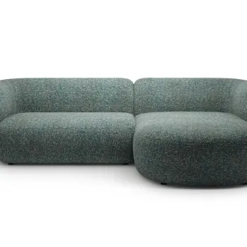 Coltar stanga 3 locuri, Kate, Micadoni, 285x176x76 cm, tesatura structurata, albastru melanj imagine