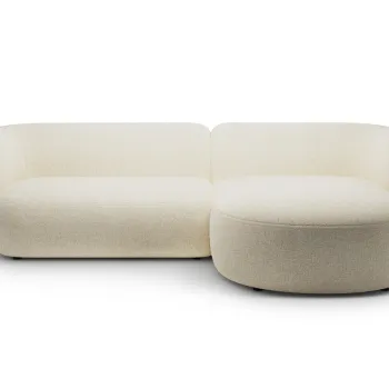 Coltar stanga 3 locuri, Kate, Micadoni, 285x176x76 cm, tesatura structurata, bej deschis imagine