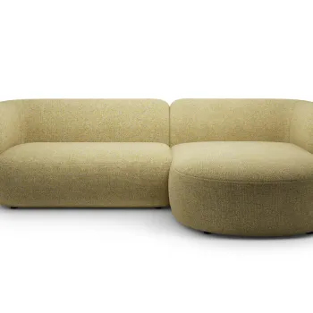 Coltar stanga 3 locuri, Kate, Micadoni, 285x176x76 cm, tesatura structurata, galben melanj imagine