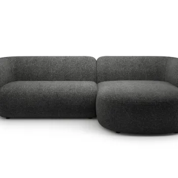 Coltar stanga 3 locuri, Kate, Micadoni, 285x176x76 cm, tesatura structurata, gri inchis melanj imagine