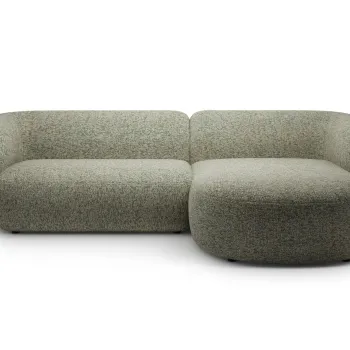 Coltar stanga 3 locuri, Kate, Micadoni, 285x176x76 cm, tesatura structurata, verde muschi melanj imagine