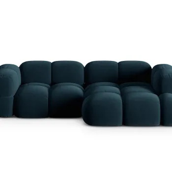 Coltar stanga 3 locuri, Loretto, Cosmopolitan Design, 250x147x68 cm, catifea, albastru petrol inchis imagine