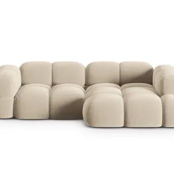 Coltar stanga 3 locuri, Loretto, Cosmopolitan Design, 250x147x68 cm, catifea, bej deschis imagine