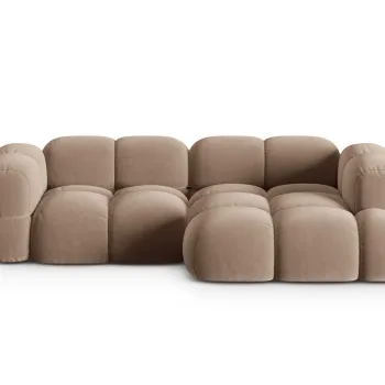 Coltar stanga 3 locuri, Loretto, Cosmopolitan Design, 250x147x68 cm, catifea, bej inchis imagine