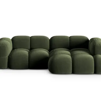 Coltar stanga 3 locuri, Loretto, Cosmopolitan Design, 250x147x68 cm, catifea, verde imagine