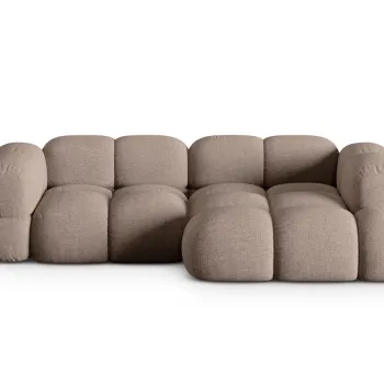 Coltar stanga 3 locuri, Loretto, Cosmopolitan Design, 250x147x68 cm, tesatura structurata, cappuccino imagine