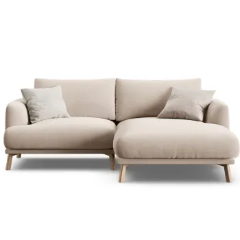 Coltar stanga 3 locuri, Naomi, Micadoni Home, 200x170x75 cm, catifea, bej imagine