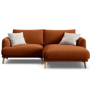 Coltar stanga 3 locuri, Naomi, Micadoni Home, 200x170x75 cm, catifea, teracota imagine