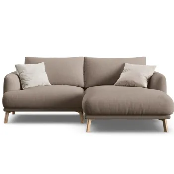 Coltar stanga 3 locuri, Naomi, Micadoni Home, 200x170x75 cm, tesatura structurata, cappuccino imagine