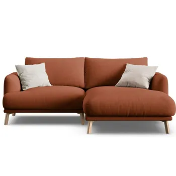 Coltar stanga 3 locuri, Naomi, Micadoni Home, 200x170x75 cm, tesatura structurata, caramiziu imagine