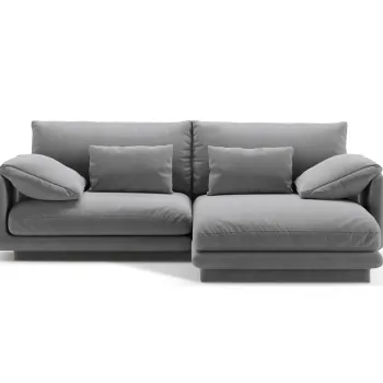 Coltar stanga 3 locuri, Torino-184, Micadoni Home, 220x170x83 cm, catifea, gri deschis imagine