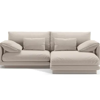 Coltar stanga 3 locuri, Torino-211, Micadoni Home, 220x170x83 cm, tesatura structurata chenille, bej deschis imagine