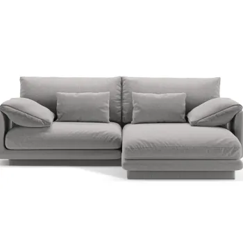 Coltar stanga 3 locuri, Torino-211, Micadoni Home, 220x170x83 cm, tesatura structurata chenille, gri deschis imagine