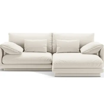 Coltar stanga 3 locuri, Torino-211, Micadoni Home, 220x170x83 cm, tesatura structurata chenille, ivoriu imagine