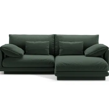 Coltar stanga 3 locuri, Torino-211, Micadoni Home, 220x170x83 cm, tesatura structurata chenille, verde muschi imagine