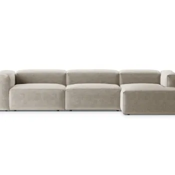 Coltar stanga 4 locuri, Bergamo, Cosmopolitan Design, 344x152x70 cm, tesatura structurata, bej imagine