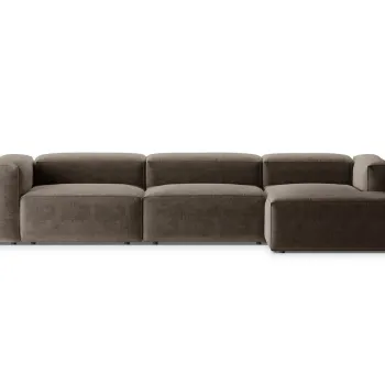 Coltar stanga 4 locuri, Bergamo, Cosmopolitan Design, 344x152x70 cm, tesatura structurata, cappuccino imagine