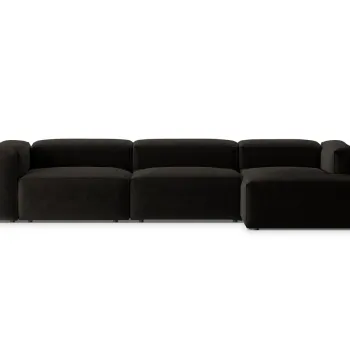 Coltar stanga 4 locuri, Bergamo, Cosmopolitan Design, 344x152x70 cm, tesatura structurata, negru imagine