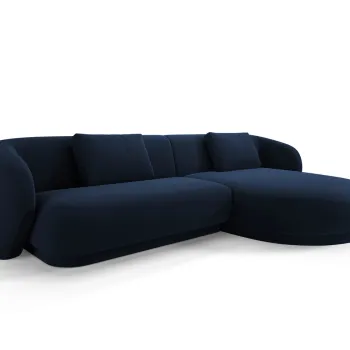 Coltar stanga 4 locuri, Camden, Cosmopolitan Design, 289x177x72 cm, catifea, albastru royal imagine
