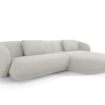 Coltar stanga 4 locuri, Camden, Cosmopolitan Design, 289x177x72 cm, tesatura chenille, argintiu imagine