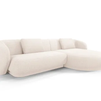 Coltar stanga 4 locuri, Camden, Cosmopolitan Design, 289x177x72 cm, tesatura chenille, bej deschis imagine