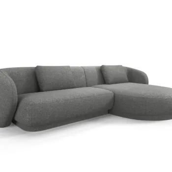 Coltar stanga 4 locuri, Camden, Cosmopolitan Design, 289x177x72 cm, tesatura chenille, gri inchis imagine