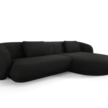 Coltar stanga 4 locuri, Camden, Cosmopolitan Design, 289x177x72 cm, tesatura chenille, negru imagine