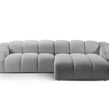 Coltar stanga 4 locuri, Diana-191, Micadoni Home, 334x182x72 cm, tesatura 3D Sonic, argintiu imagine