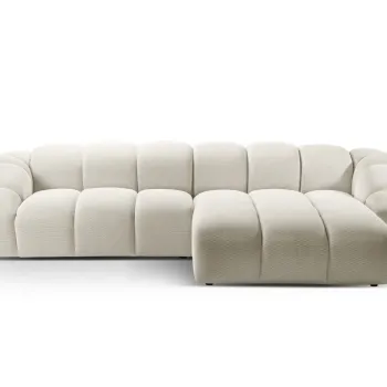 Coltar stanga 4 locuri, Diana-191, Micadoni Home, 334x182x72 cm, tesatura 3D Sonic, bej deschis imagine