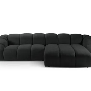 Coltar stanga 4 locuri, Diana-192, Micadoni Home, 334x182x72 cm, catifea structurata, antracit imagine