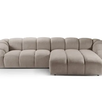 Coltar stanga 4 locuri, Diana-192, Micadoni Home, 334x182x72 cm, catifea structurata, bej inchis imagine