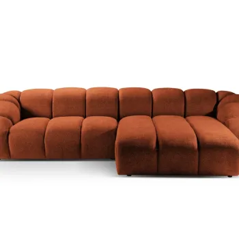 Coltar stanga 4 locuri, Diana-192, Micadoni Home, 334x182x72 cm, catifea structurata, teracota imagine