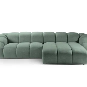 Coltar stanga 4 locuri, Diana-192, Micadoni Home, 334x182x72 cm, catifea structurata, verde menta imagine