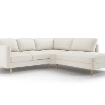 Coltar stanga 4 locuri, Eden, Micadoni, 267x234x90 cm, catifea, bej imagine