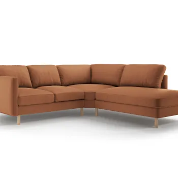 Coltar stanga 4 locuri, Eden, Micadoni, 267x234x90 cm, catifea, miere imagine