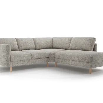 Coltar stanga 4 locuri, Eden, Micadoni, 267x234x90 cm, tesatura structurata, bej melange imagine