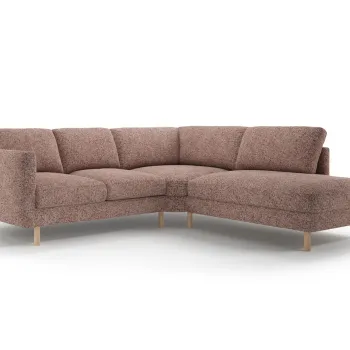 Coltar stanga 4 locuri, Eden, Micadoni, 267x234x90 cm, tesatura structurata, roz melanj imagine