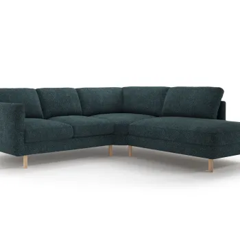 Coltar stanga 4 locuri, Eden, Micadoni, 267x234x90 cm, tesatura structurata, verde albastrui melanj imagine