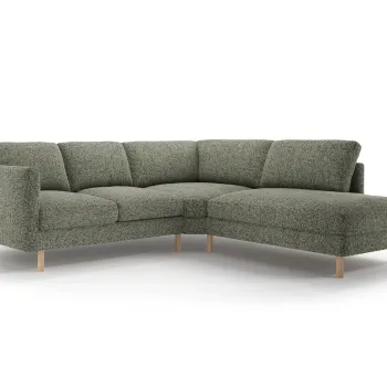 Coltar stanga 4 locuri, Eden, Micadoni, 267x234x90 cm, tesatura structurata, verde muschi melanj imagine