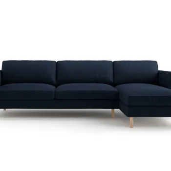 Coltar stanga 4 locuri, Eden, Micadoni, 286x150x90 cm, catifea, albastru inchis imagine