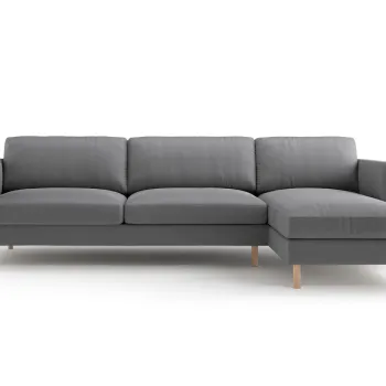 Coltar stanga 4 locuri, Eden, Micadoni, 286x150x90 cm, catifea, gri imagine