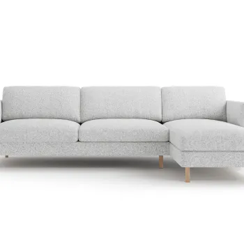 Coltar stanga 4 locuri, Eden, Micadoni, 286x150x90 cm, tesatura structurata, gri deschis melanj imagine