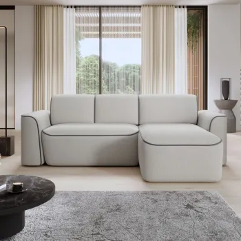 Coltar stanga 4 locuri ELTAP, Ume, 287x190x88 cm, lemn/poliester, gri deschis/gri inchis imagine