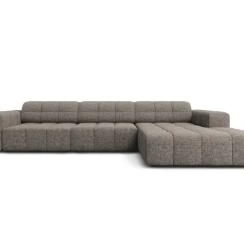 Coltar stanga 4 locuri, Jennifer-140, Micadoni Home, 284x166x70 cm, tesatura chenille din poliester, gri imagine