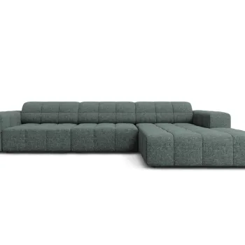 Coltar stanga 4 locuri, Jennifer-140, Micadoni Home, 284x166x70 cm, tesatura chenille din poliester, petrol imagine