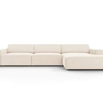 Coltar stanga 4 locuri, Jodie, Micadoni Home, BL, 284x166x70 cm, catifea, bej deschis imagine