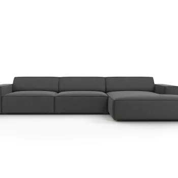 Coltar stanga 4 locuri, Jodie, Micadoni Home, BL, 284x166x70 cm, catifea, gri imagine