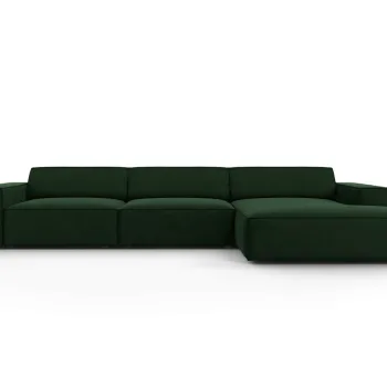 Coltar stanga 4 locuri, Jodie, Micadoni Home, BL, 284x166x70 cm, catifea, verde bottle imagine