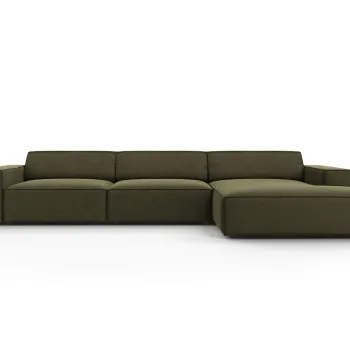 Coltar stanga 4 locuri, Jodie, Micadoni Home, BL, 284x166x70 cm, catifea, verde imagine