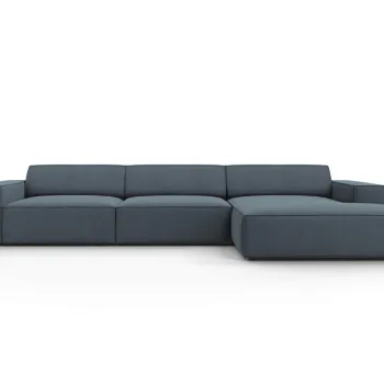 Coltar stanga 4 locuri, Jodie, Micadoni Home, BL, 284x166x70 cm, poliester, albastru imagine